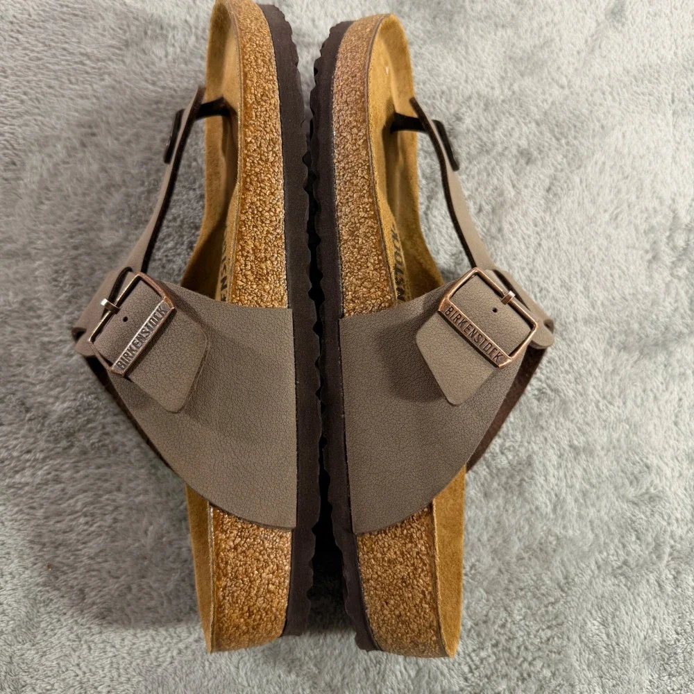 Birkenstock Ramses Sandals Mens 43 10 Mocha Birkibuc Thong Buckle Brown 044701